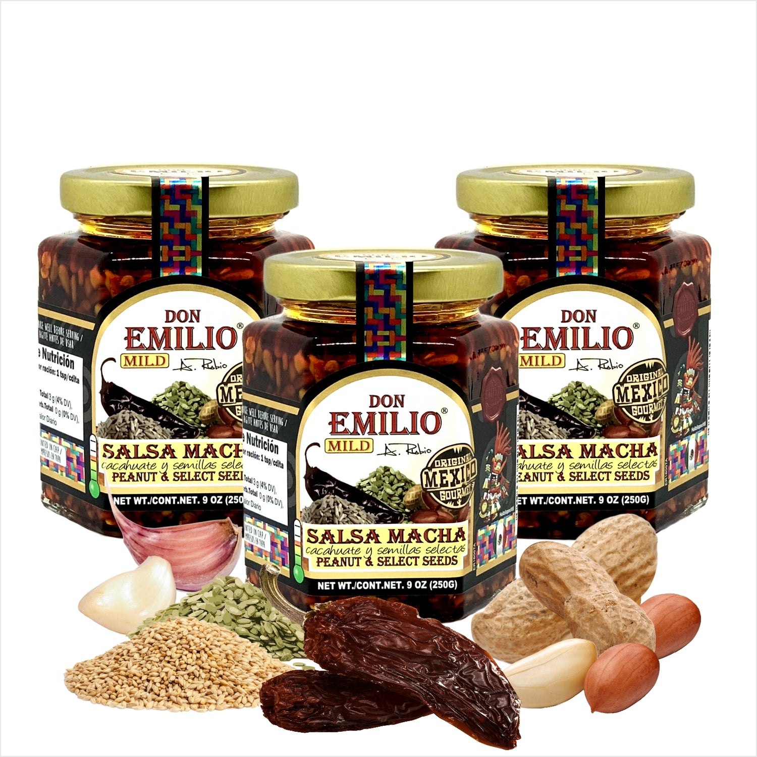 Don Emilio Peanut with Select Seeds Salsa Macha 3 PACK | MILD (NON-GMO)