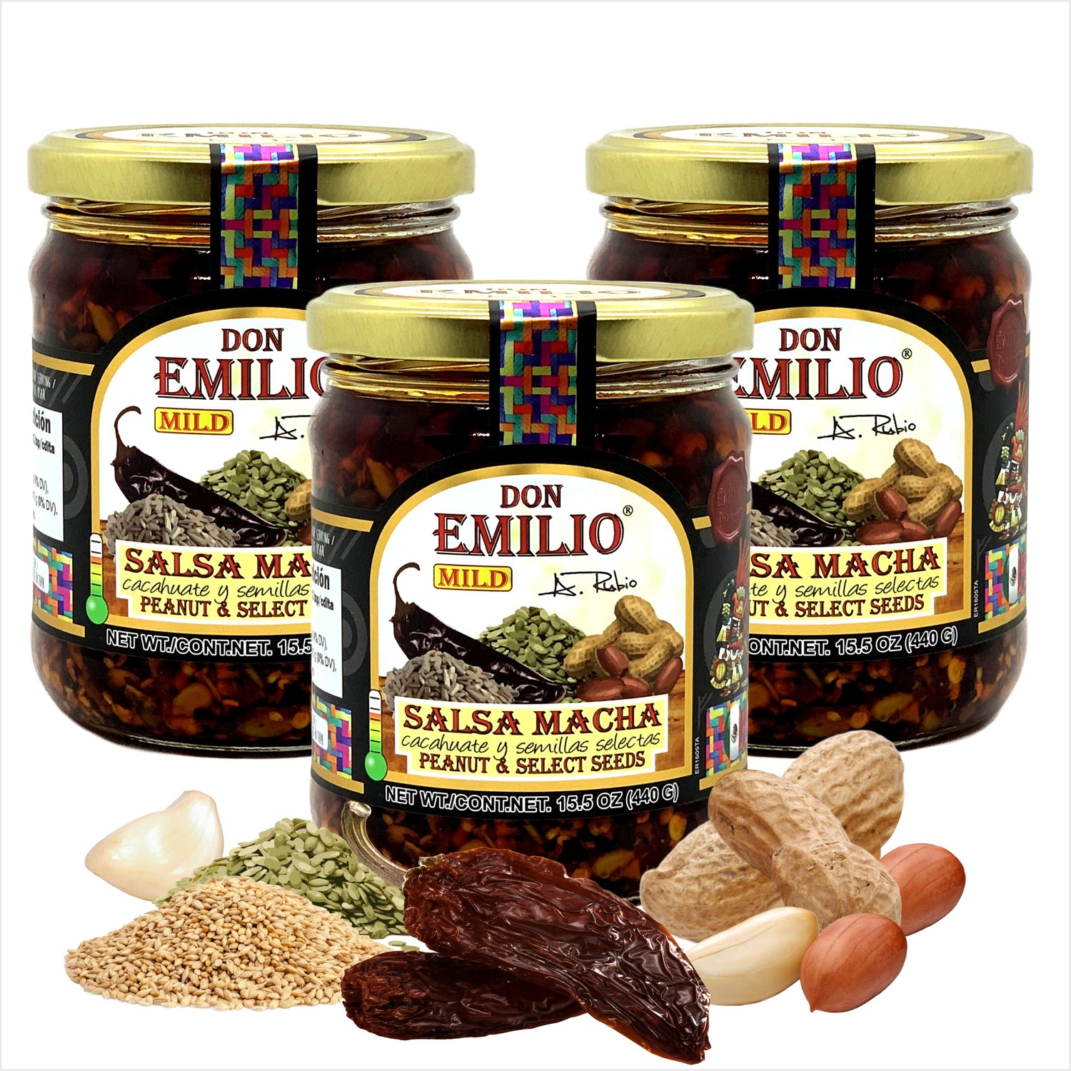 Don Emilio Peanut with Select Seeds Salsa Macha 3 PACK | MILD (NON-GMO)