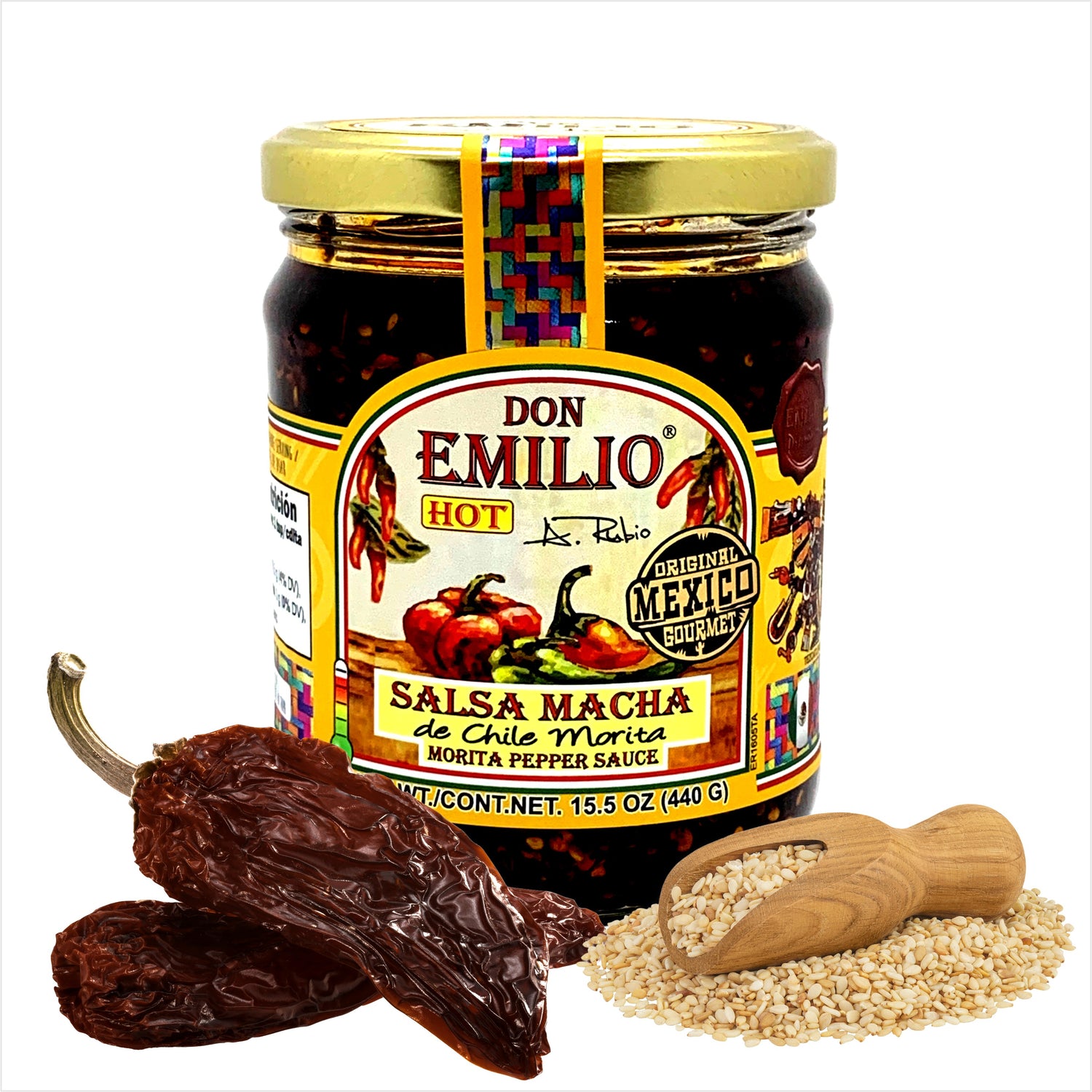 Don Emilio Morita Pepper Salsa Macha 15 oz | HOT (NON-GMO)