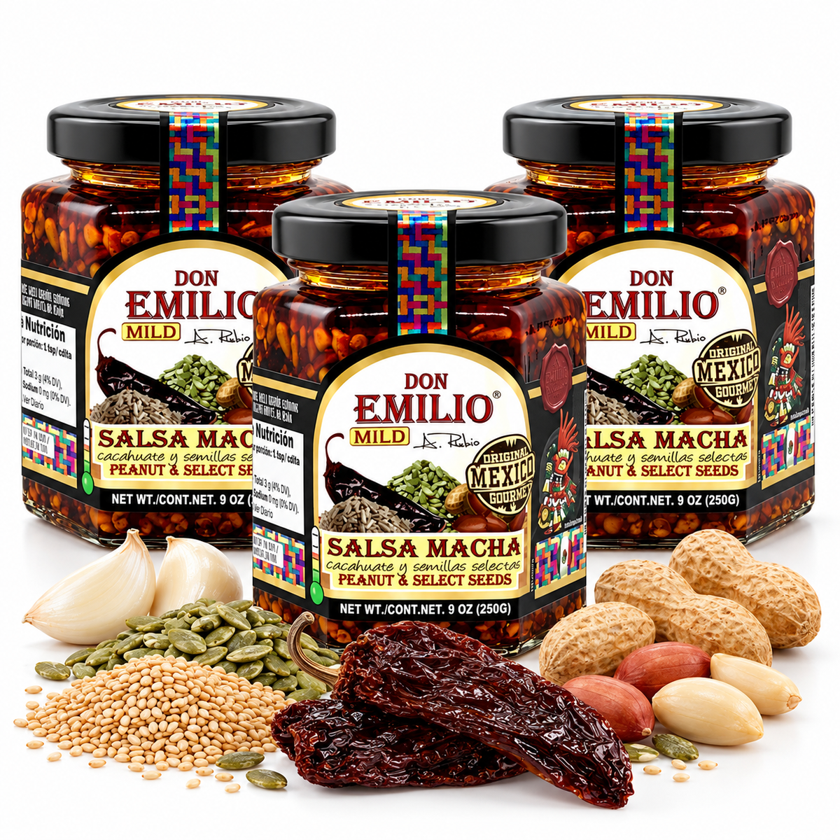 Don Emilio Peanut with Select Seeds Salsa Macha 3 PACK | MILD (NON-GMO)