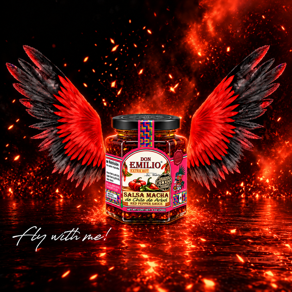 Don Emilio Extra Hot Red Pepper Salsa Macha 9 oz | EXTRA HOT (NON-GMO)