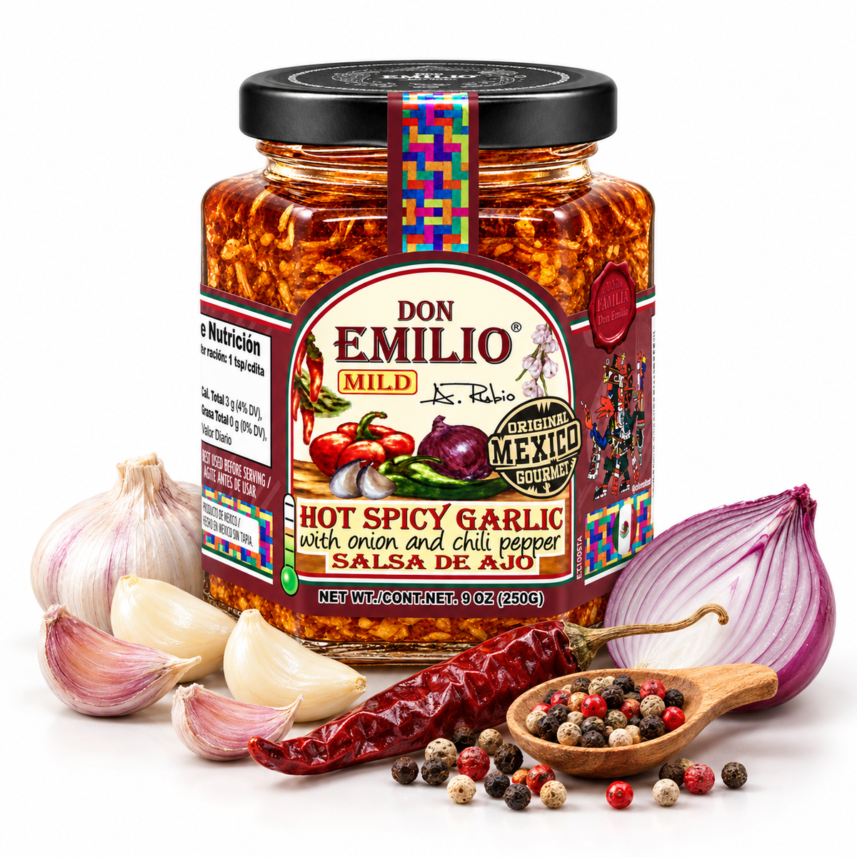 Don Emilio Crispy Spicy Garlic Sauce 9oz | MILD NON-GMO