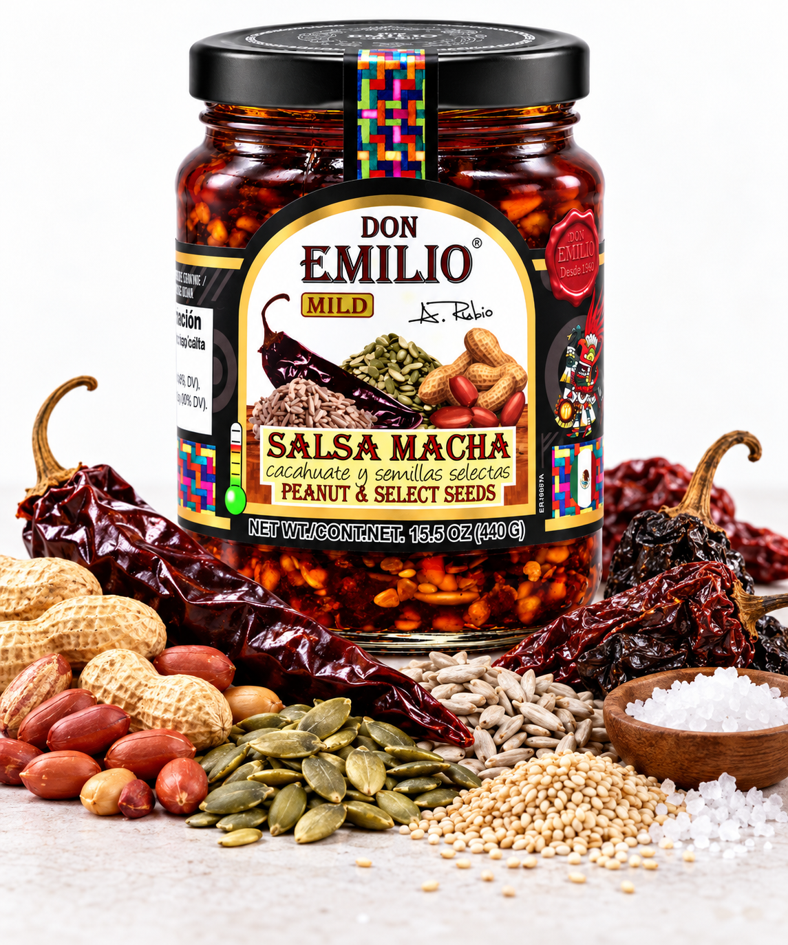 Don Emilio  Peanut with Select Seeds Salsa Macha 15.5 oz | MILD (NON-GMO)